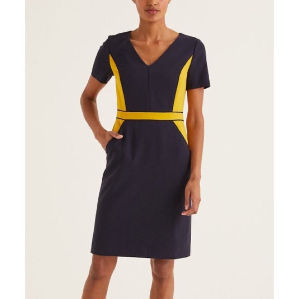 Boden | French Navy Color Block Vicky Sheath Dress